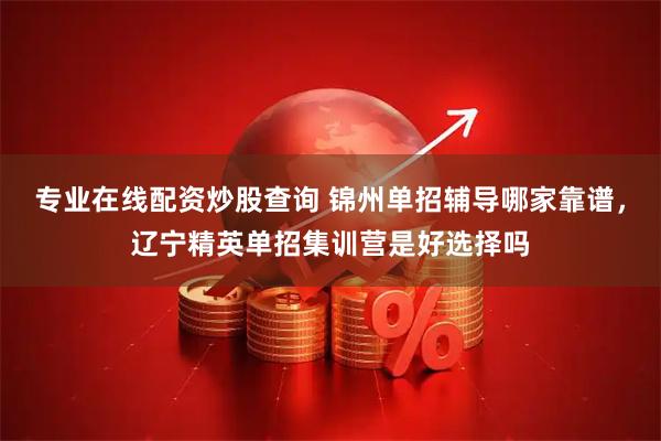 专业在线配资炒股查询 锦州单招辅导哪家靠谱,辽宁精英单招集训营是好选择吗